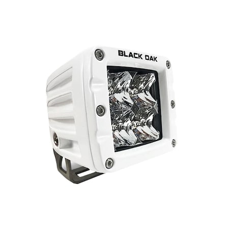 Black Oak Led Black Oak 2in Marine LED Pod Light - Flood Optics - White Housing - Pro Series 3.0 2FM-POD10CR